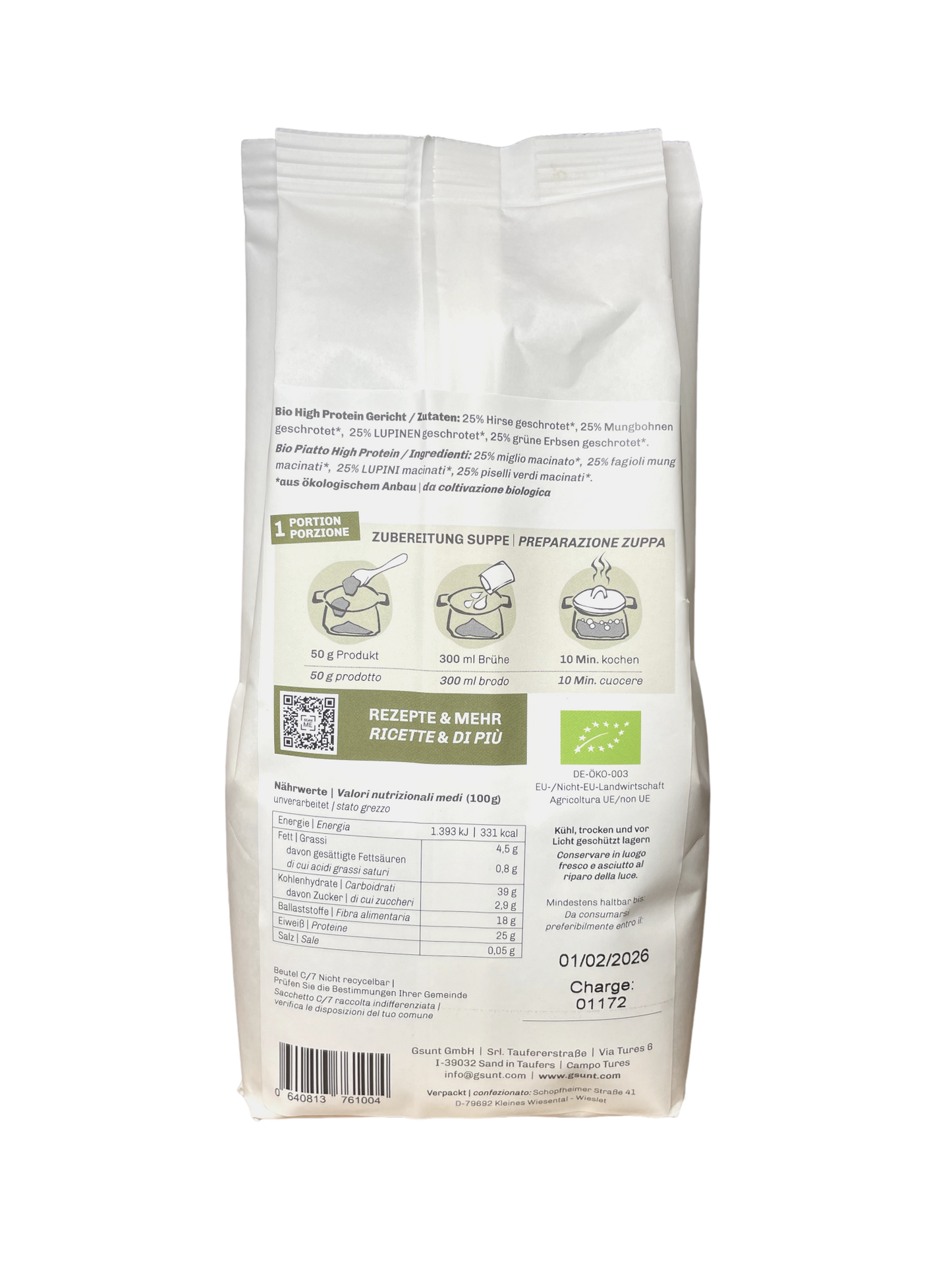 GSUNT BIO High Proteingericht mit Erbsen